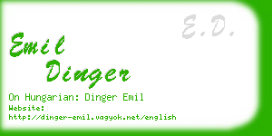 emil dinger business card